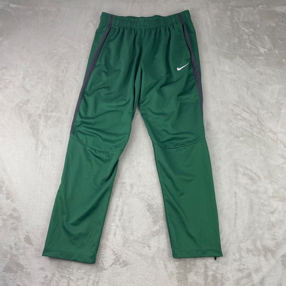 Nike Epic Knit Pants Women Large 30x29 Green Tapered Slim Fit Ankle Zip Training